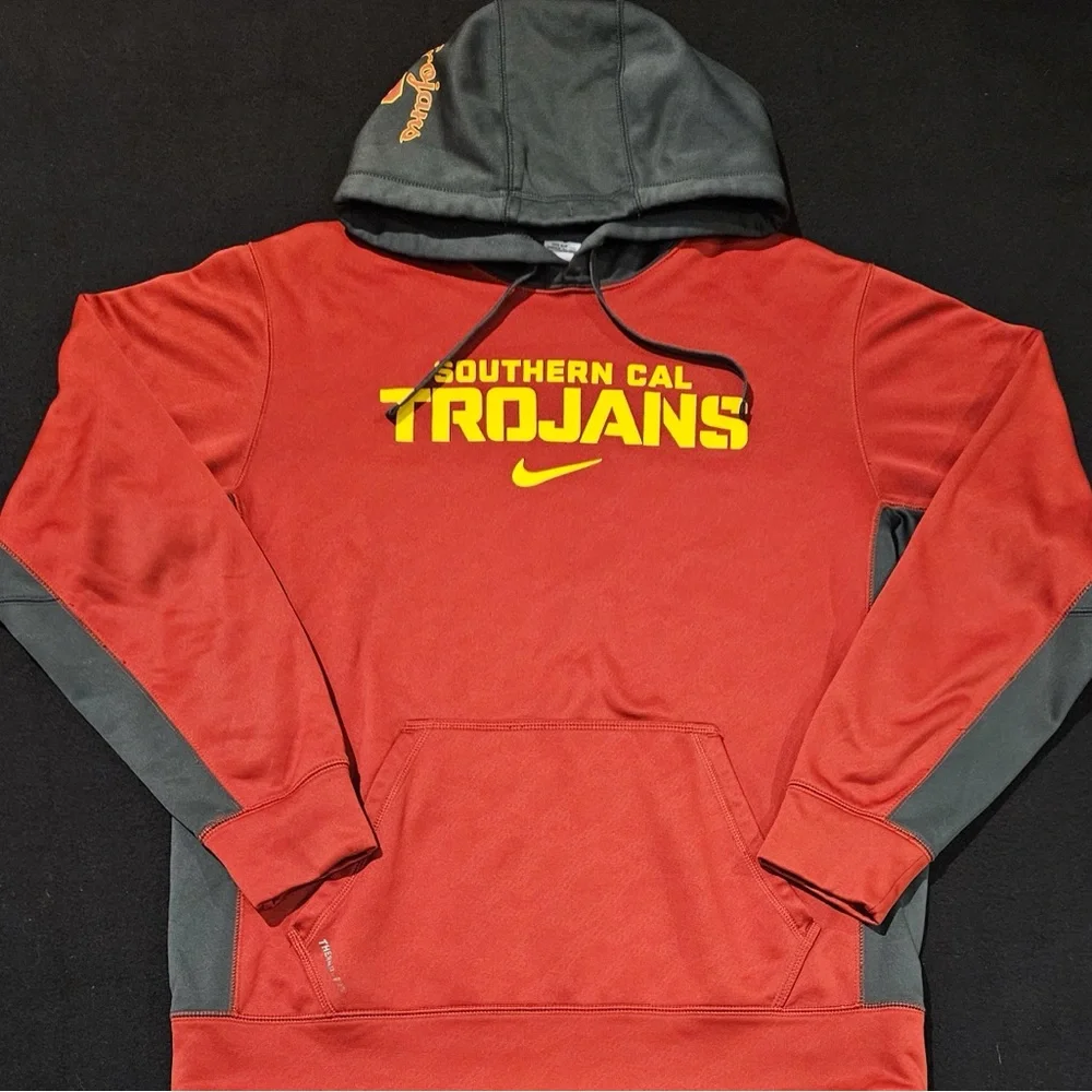 Nike USC Southern Cal Trojans Therma Fit Hoodie Football Sweatshirt Mens‎ Size M